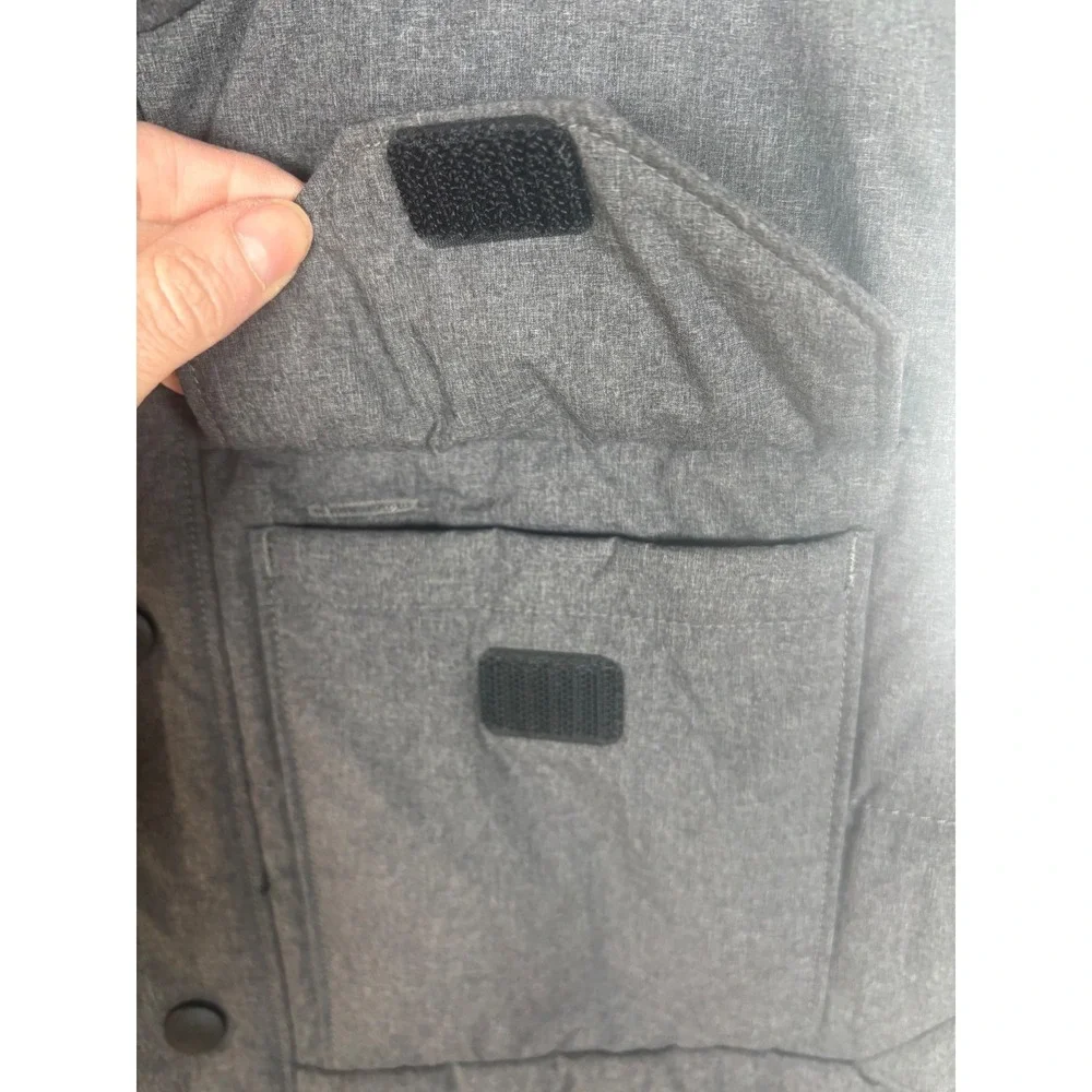 The North Face Mens‎ Small Patricks Point Vest Puffer Grey Insulated Snap Front